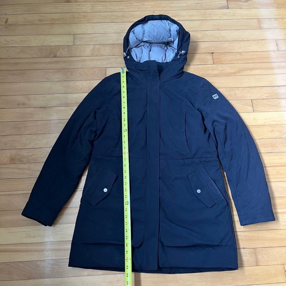Helly Hansen Aden Down Parka Black Insulated Hooded Winter Jacket Womens Large - Picture 4 of 7
